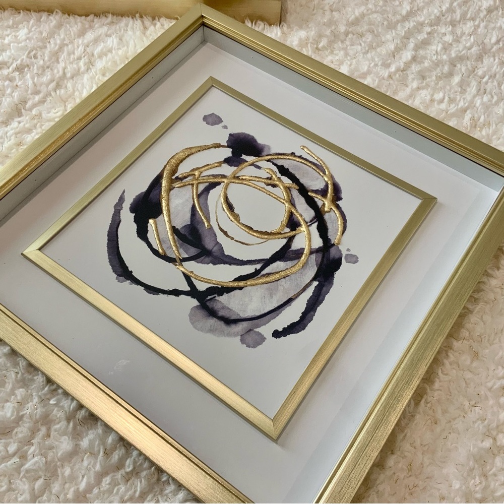 Abstract gold framed wall art - Picture 4 of 6